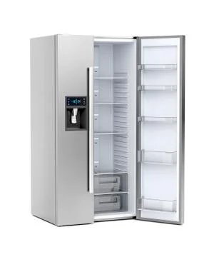 Big refrigerator with opened door Stock Illustration