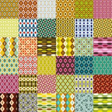 Big retro  pattern collection Illustrazione stock