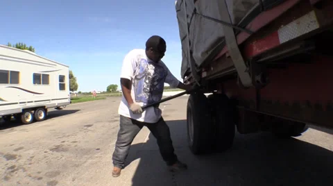 Big rig semi trucks, interstate 5 Stock Footage 37254523