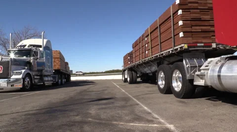 Big rig semi trucks, Large loads for truck drivers Stock Footage 35408015