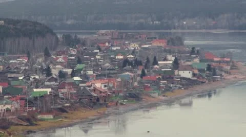 Big river in the city Stock Footage 10570650