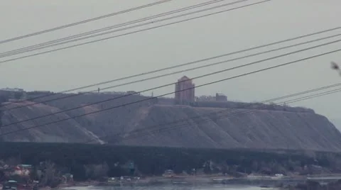 Big river in the city Stock Footage 10570671