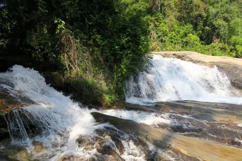 Big river ending in a nice Waterfall Stock Photos