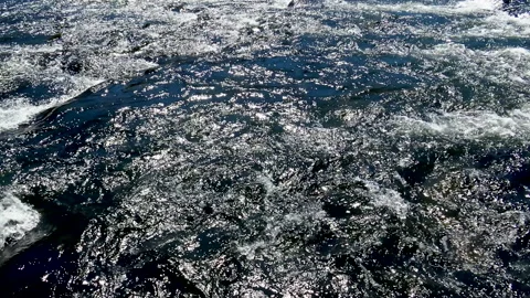Big river flows during sunny spring day with water stream sound Stock Footage 141160032