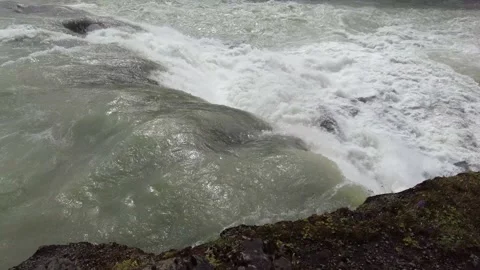 Big river in Iceland, clear cold water, taken from a copter Stockbeeldmateriaal 228734189