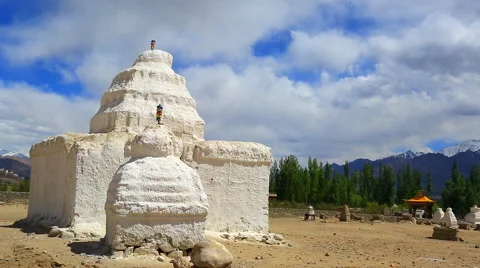 BIG road stupas Stock Footage 41752702