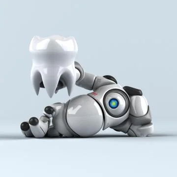 Big robot - 3D Illustration Stock Illustration