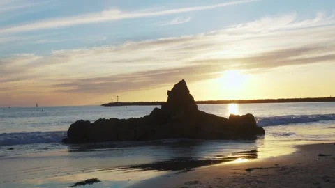 Big Rock at the Beach Stock Footage 302438771
