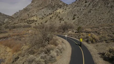 Big Rock Candy Mountain trail-Aerial Stock Footage 164928547