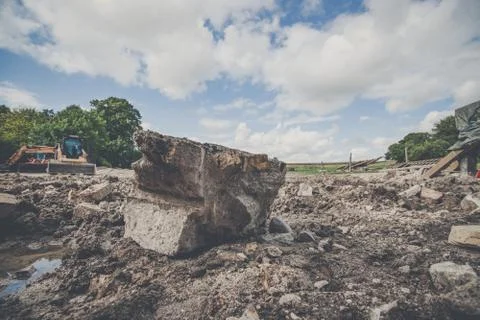 Big rock at a construction site Stock Photos