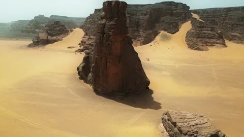 Big rock in desert Stock Footage 281168204