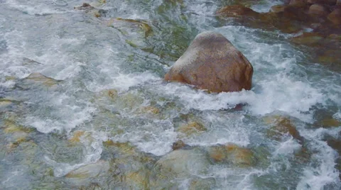 Big Rock In Fresh River 스톡 동영상 66440060