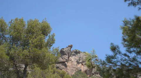 Big Rock On The Highest Of A Mountain Stock Footage 54729099