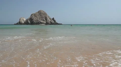 Big Rock in The India Ocean Stock Footage 12561867