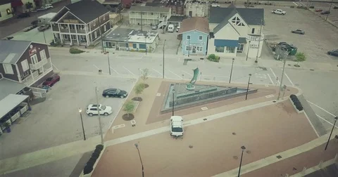Big Rock Marlin Statue in Morehead City, NC from above. Stock Footage 75039824