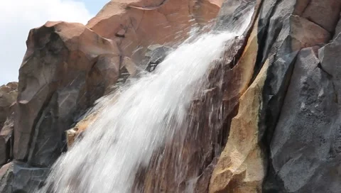 Big rock waterfall closeup #2 動画素材 6886025