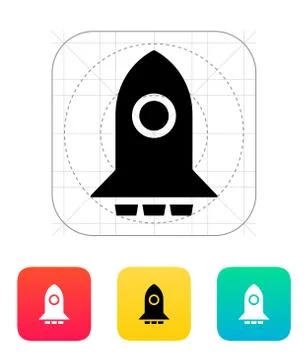 Big rocket icon on white background. Stock Illustration