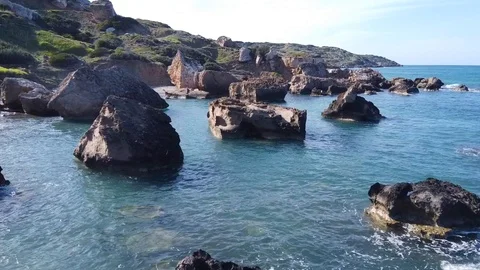 Big rocks along the coast Stock Footage 126171428