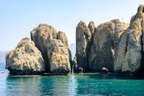 Big rocks and cliffs Stock Photos