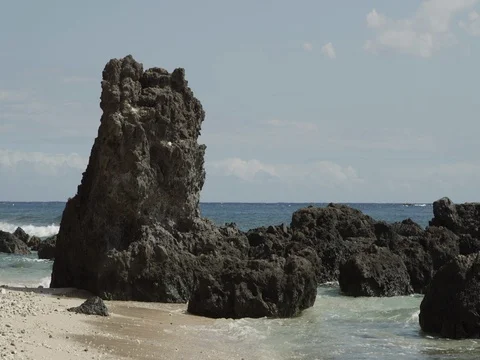 Big rocks on a beach 스톡 동영상 79705234
