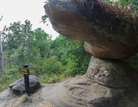 Big rocks on the mountain with the sky Stock Photos