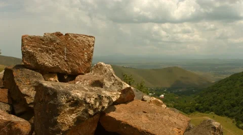 Big Rocks on the Top of a Hill Stock Footage 53202912