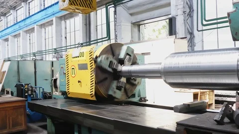 Big roll are created on the metal rolling machine at the plant. Creation of p Stock Footage 115508348