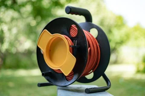Big roll of the industrial wire cable elecricity connection indusrty concepts Stock Photos