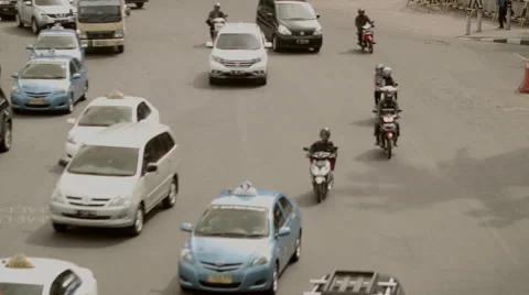 Big round about in Jakarta Stock Footage 57769656