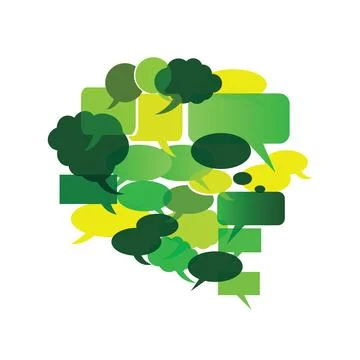 Big Round Speech Bubble Made From Small Bubbles - Template with Retro Style.. Stock Illustration