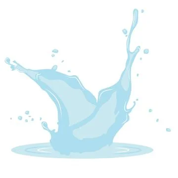 Big round splash of water on the surface Stock Illustration