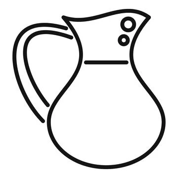 Big rounded jug with handle for serving water or wine Illustration
