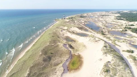 Big Sable Point Shoreline 스톡 동영상 100602987
