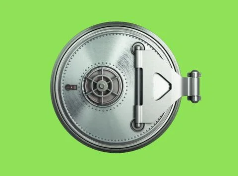 Big safe door background High resolution 3d render isolated on green skreen Stock Illustration