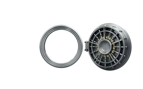 Big safe door with empty ingots High resolution 3D image Illustrazione stock