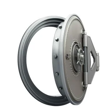 Big safe door with empty ingots High resolution 3D render image Illustrazione stock