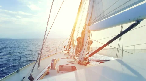 Big Sailboat crusing the ocean Stock Footage 65936930