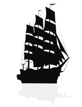 Big sailing ship Stock Illustration