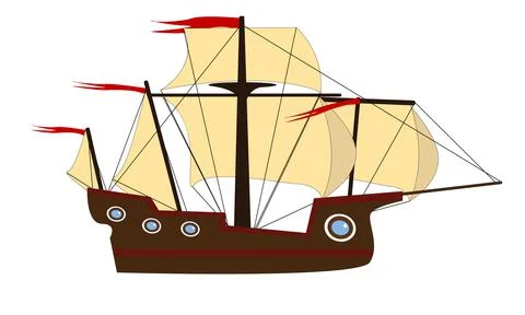 Big sailing ship Stock Illustration