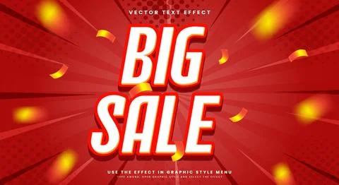 Big sale 3d editable text effect template Stock Illustration
