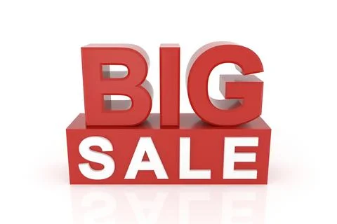 Big sale. 3D rendering. Stock Illustration