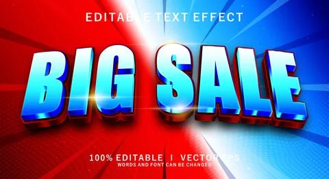 Big sale 3d vector text effect with modern style design Stock Illustration