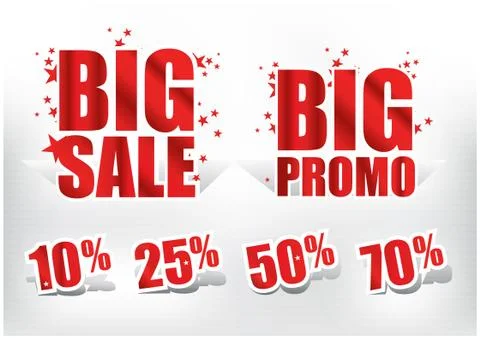 Big Sale and Discount Tags Stock Illustration