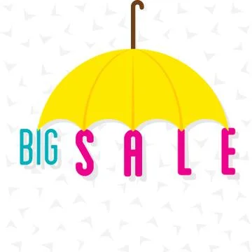 Big sale banner design using umbrella vector Illustration