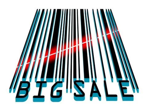 Big Sale bar code concept with laser light. EPS 8 Stock-Illustration
