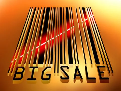 Big Sale bar code concept with laser light. EPS 8 Illustrazione stock