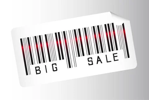 Big sale bar code over gray background. vector illustration Illustrazione stock