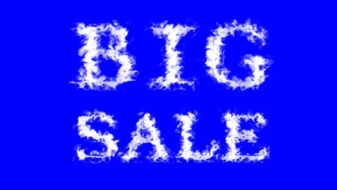 Big Sale cloud text effect blue isolated background Stock Footage 139636302