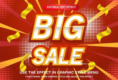 Big sale editable text effect red luxury gold Stock Illustration
