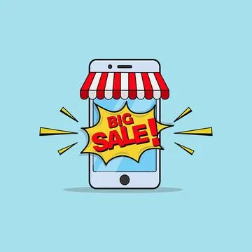 Big Sale Explosion in Comic Style Vector Graphic Element. Stock Illustration
